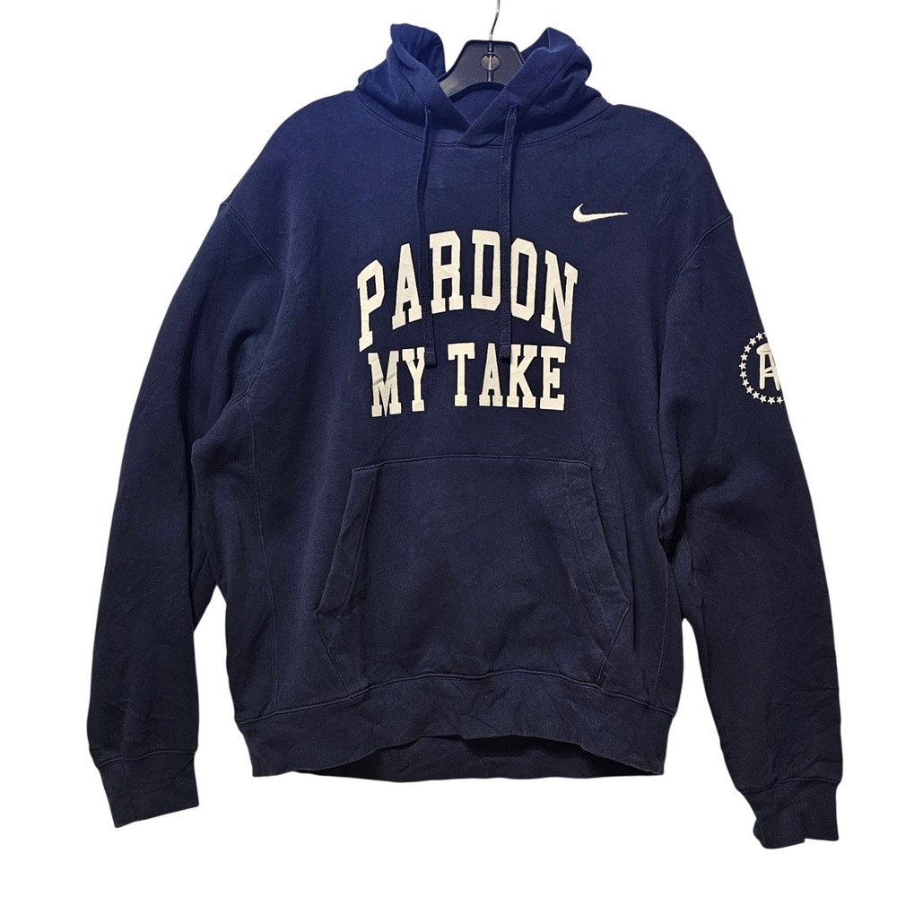 Nike Pardon My Take Barstool Sports Hoodie Mens‎ Medium Navy Blue Pullover PMT